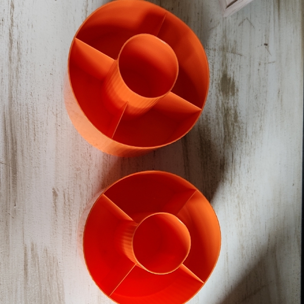 Set Of 2 Orange Rotating Desk Organizer - Picture 2 of 5
